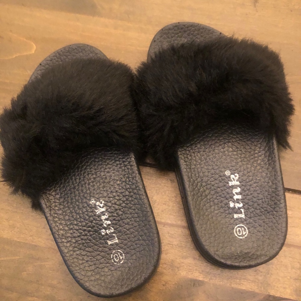 Toddler Faux Fur Slides
